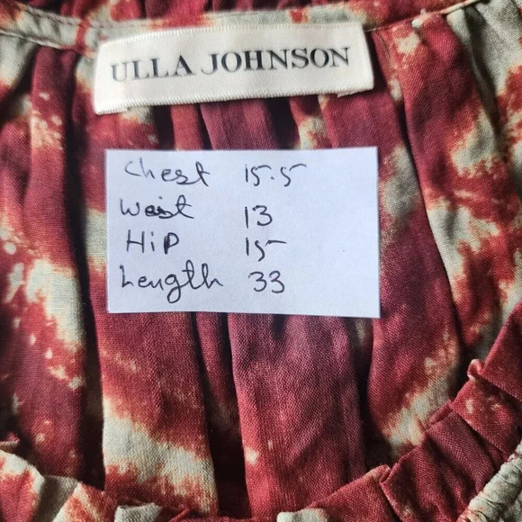 New Ulla Johnson Naiara Mini Dress Women's Size 2 Canyon Clay Red Brown Tie-Dye - Picture 6 of 16